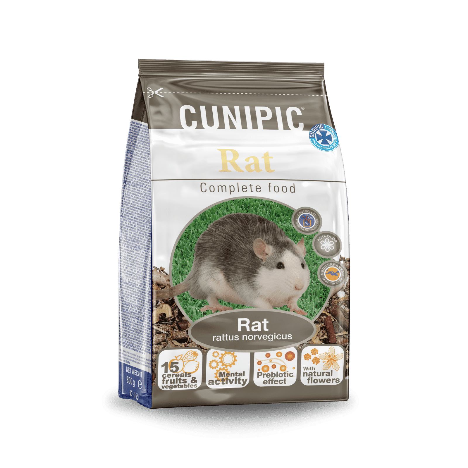 Alimentación Súper Premium para Ratas 800 g Cunipic