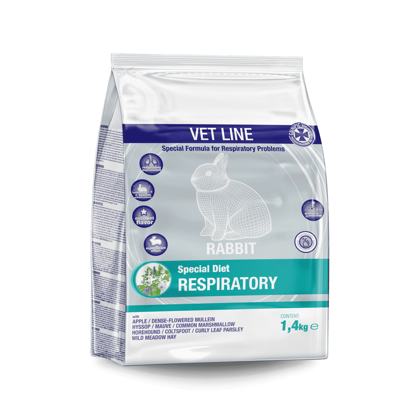 Vet Line Respiratory para Conejos 1.4Kg Cunipic