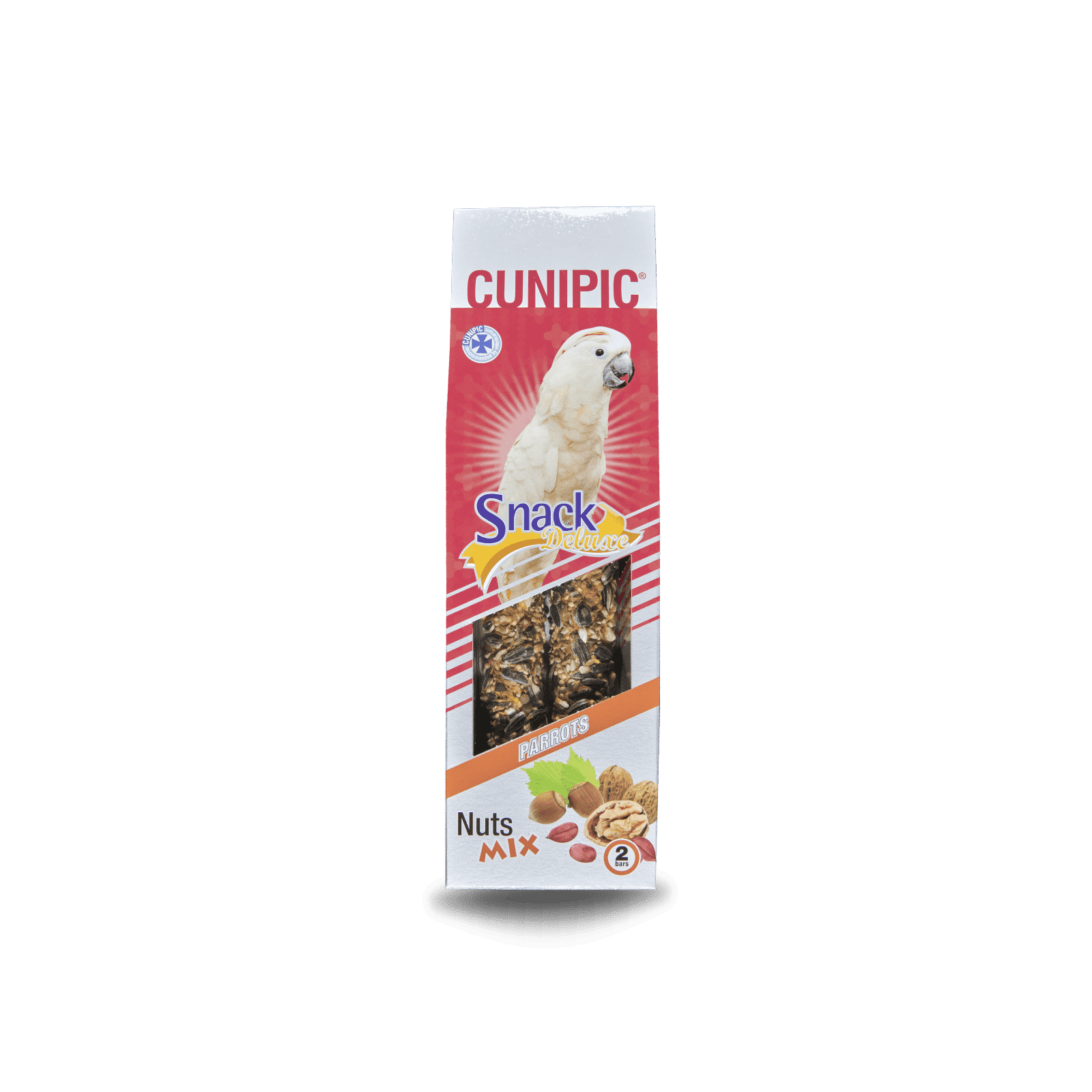 Barritas Snack Deluxe de semillas y frutos secos para loros 130 g Cunipic