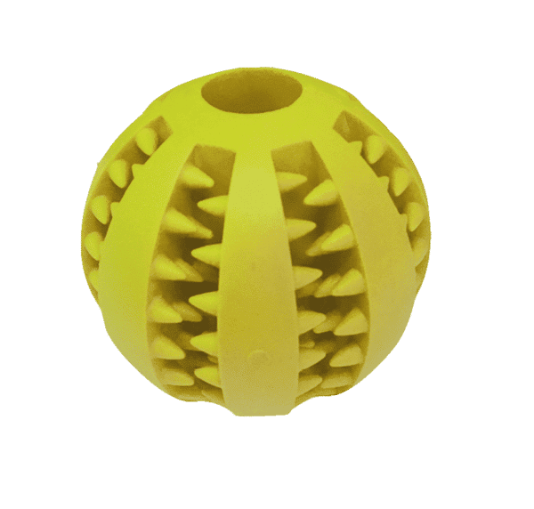 pelota dental perro amarillo