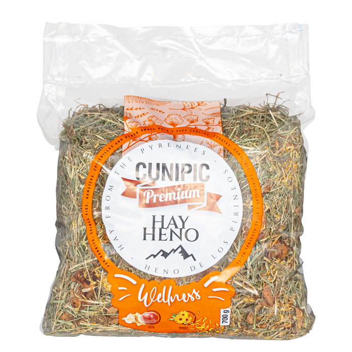 Heno Premium con Manzana y Caléndula de los Pirineos 700 g Cunipic